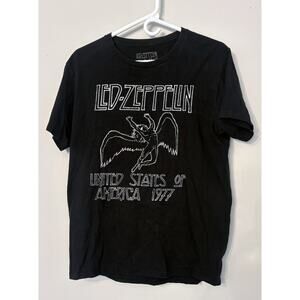 Led Zeppelin United States Of America 1977 Tour Black T Shirt Size Medium